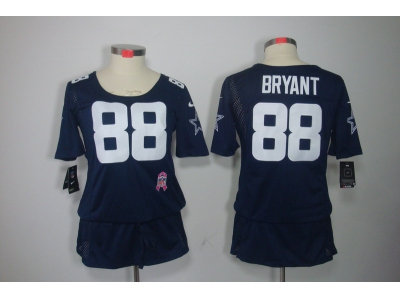 Womens NEW Dallas cowboys 88 Bryant Elite breast Cancer Awareness Blue Jerseys
