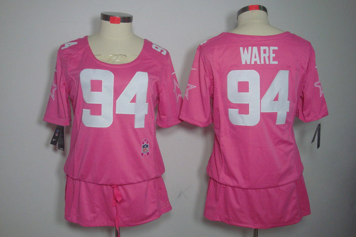 Womens NEW Dallas cowboys 94 Ware Elite breast Cancer Awareness Pink Jerseys