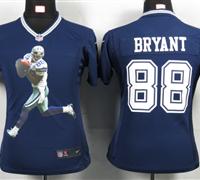 Womens Nike Dallas Cowboys 88 Bryant Blue Portrait Fashion Game Jerseys