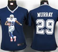 Womens Nike Dallas Cowboys 29 Murray Blue Portrait Fashion Game Jerseys