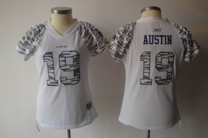 Women Zebra Field Flirt Dallas Cowboys 19 Miles Austin white jerseys