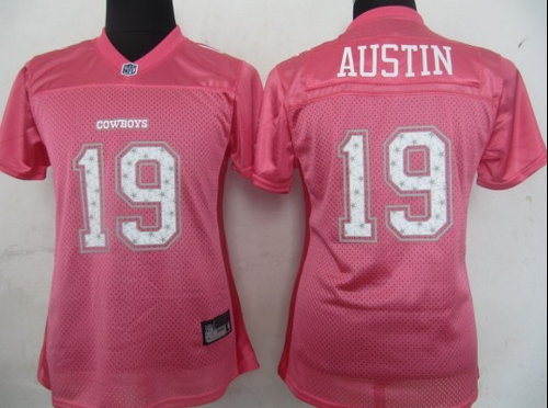 Dallas Cowboys 19 Miles Austin Women Star Struck Pink Fashion Jersey
