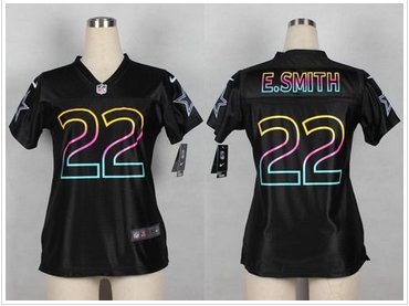 Women's NEW Cowboys #22 Emmitt Smith Black NFL Fashion Game Jersey