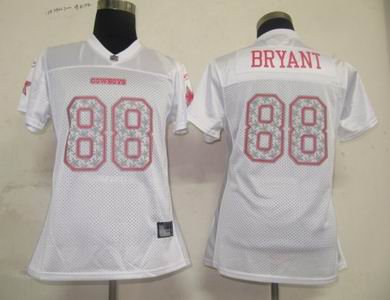 Dallas cowboys 88 bryant Women Star Struck White Fashion Jersey