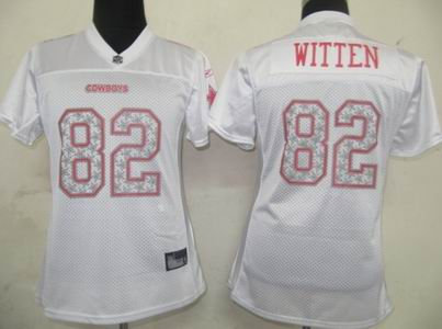 Dallas cowboys 82 Witten Women Star Struck White Fashion Jersey