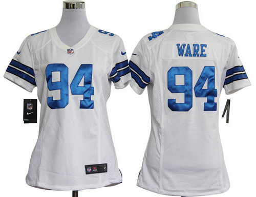 Women Nike Dallas cowboys 94 DeMarcus Ware White Game Jerseys