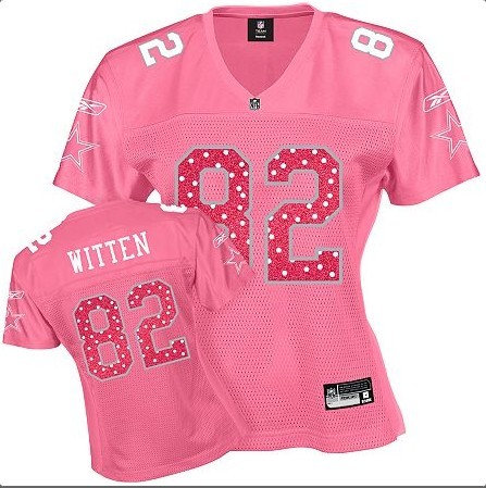 Dallas Cowboys Jason Witten 82 Women Pink Sweetheart Jersey