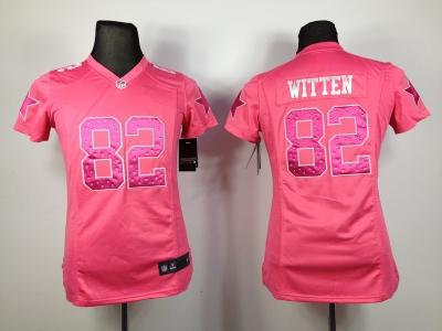 NEW Women Dallas Cowboys #82 Jason Witten pink jerseys