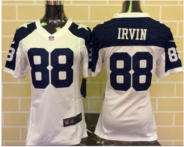 Women Nike Cowboys #88 Michael Irvin White Thanksgiving Throwback Stitched NFL Elite Jersey