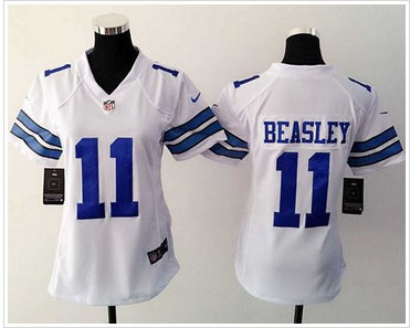 Women Nike Cowboys #11 Cole Beasley White Stitched NFL Elite Jersey