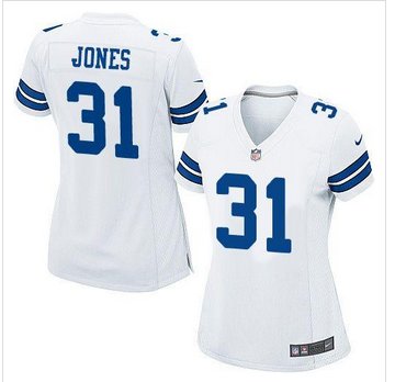 Women New Cowboys #31 Byron Jones White Stitched NFL Elite Jersey