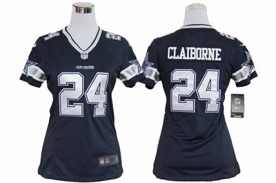 Women Nike Dallas cowboys 24 Claiborne Authentic Game Jerseys