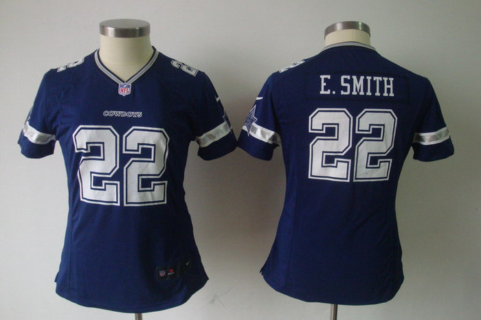 Women Nike Dallas cowboys 22 E.smith Game Blue Jerseys