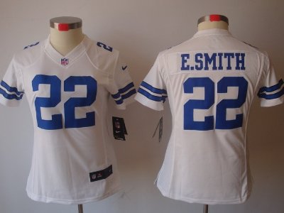 Women NEW Dallas cowboys 22 E.SMITH White Jerseys