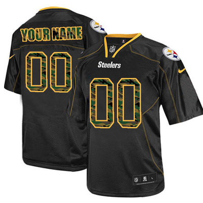 Nike Pittsburgh Steelers Customized Elite Camo Black Jerseys