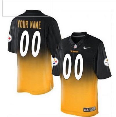Men's Nike Pittsburgh Steelers Customized Limited BlackGold Fadeaway NFL Jersey