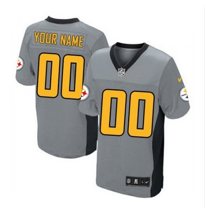 Men's Nike Pittsburgh Steelers Customized Limited Grey Shadow NFL Jersey