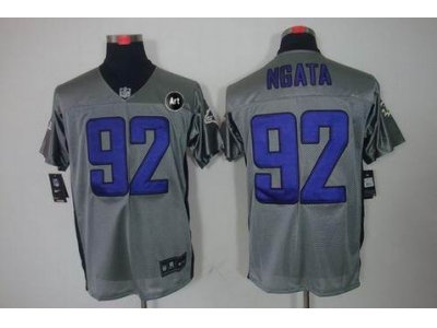 NEW Baltimore Ravens #92 Haloti Ngata grey jerseys(Elite shadow Art Patch)