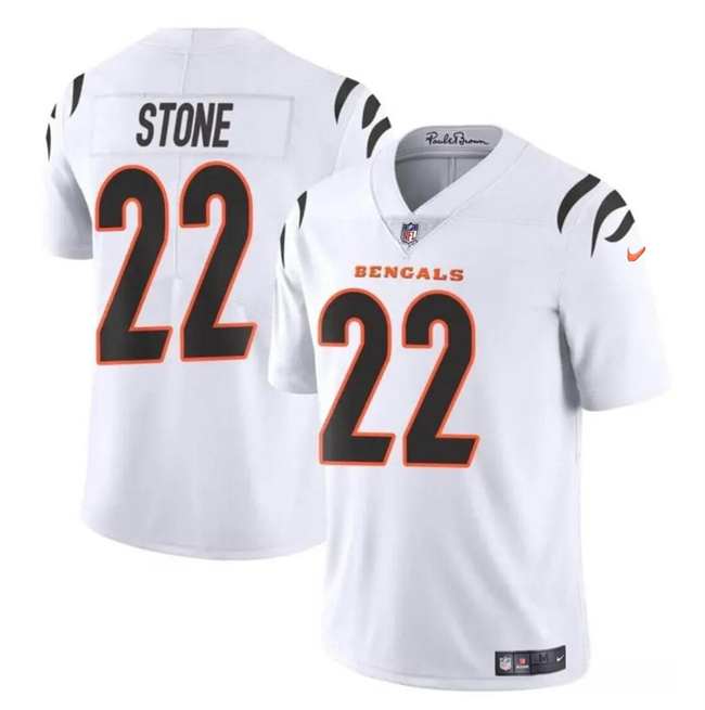 Men's Cincinnati Bengals #22 Geno Stone White Vapor Untouchable Limited Stitched Jersey Men's Cincinnati Bengals #22 Geno Stone White Vapor Untouchable Limited Stitched Jersey