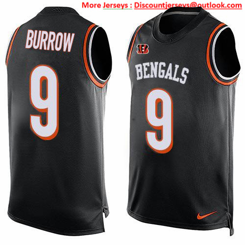 Nike Bengals #9 Joe Burrow Black Team Color Men's Stitched NFL Limited Tank Top Jersey