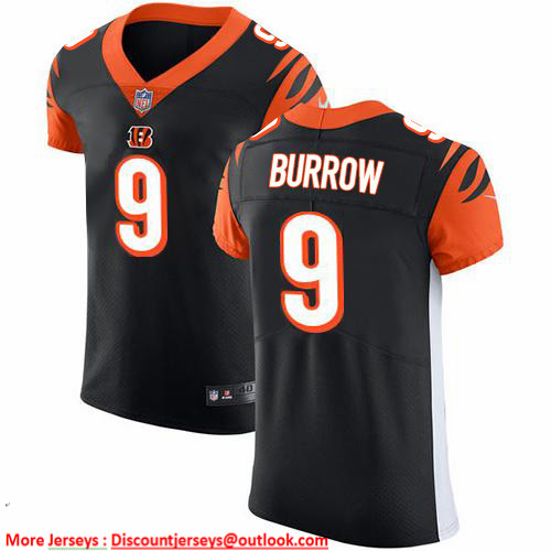 Nike Bengals #9 Joe Burrow Black Team Color Men's Stitched NFL Vapor Untouchable Elite Jersey