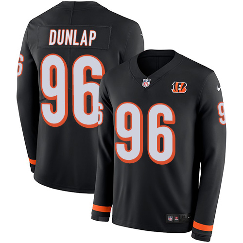 Nike Bengals #96 Carlos Dunlap Black Team Color Men's Stitched NFL Limited Therma Long Sleeve Jersey Nike Bengals #96 Carlos Dunlap Black Team Color Men's Stitched NFL Limited Therma Long Sleeve Jersey