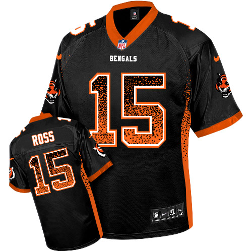 Nike Bengals #15 John Ross Black Team Color Men's Stitched NFL Elite Drift Fashion Jersey Nike Bengals #15 John Ross Black Team Color Men's Stitched NFL Elite Drift Fashion Jersey