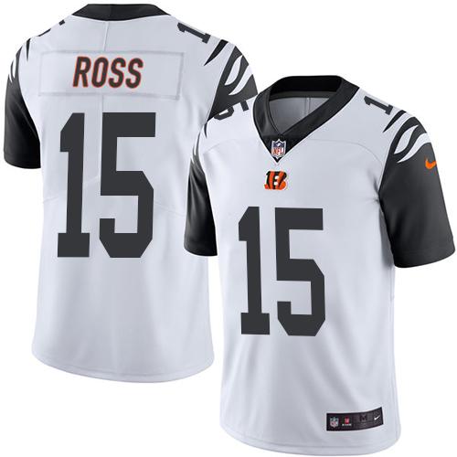 Nike Bengals #15 John Ross White Men's Stitched NFL Limited Rush Jersey Nike Bengals #15 John Ross White Men's Stitched NFL Limited Rush Jersey