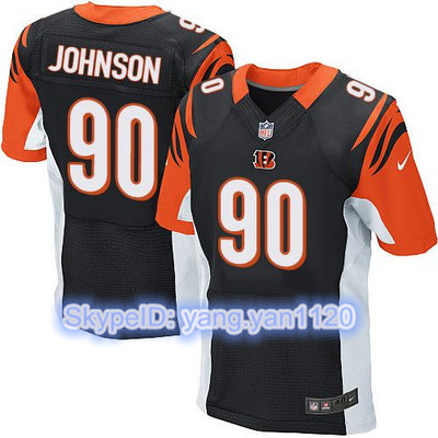 Nike Bengals #90 Michael Johnson Black Team Color Men's Stitched NFL Elite Jersey