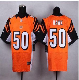 New Cincinnati Bengals #50 A.J. Hawk Orange Alternate Men's Stitched NFL Elite Jersey New Cincinnati Bengals #50 A.J. Hawk Orange Alternate Men's Stitched NFL Elite Jersey
