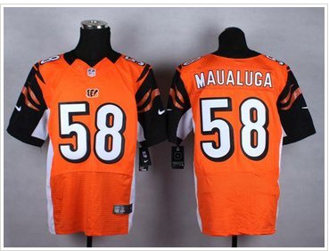 New Cincinnati Bengals #58 Rey Maualuga Orange Alternate NFL Elite Jersey New Cincinnati Bengals #58 Rey Maualuga Orange Alternate NFL Elite Jersey