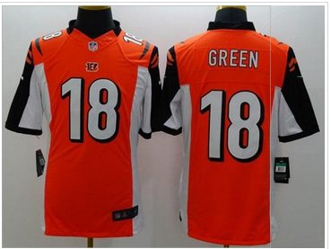 New Cincinnati Bengals #18 A.J. Green Orange Alternate NFL Limited Jersey