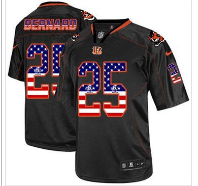 NEW Cincinnati Bengals #25 Giovani Bernard Black NFL Elite USA Flag Fashion jersey
