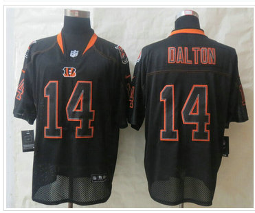 New Cincinnati Bengals #14 Andy Dalton Lights Out Black Elite Jersey