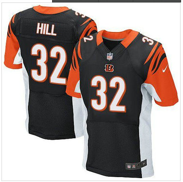 NEW NFL Cincinnati Bengals 32 Jeremy Hill Black Jerseys(Elite)