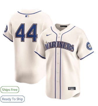 Men's Seattle Mariners #44 Julio Rodriguez Cream Cool Base Stitched Jersey