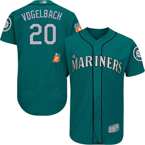 Mariners #20 Dan Vogelbach Green Flexbase Authentic Collection Stitched Baseball Jersey Mariners #20 Dan Vogelbach Green Flexbase Authentic Collection Stitched Baseball Jersey