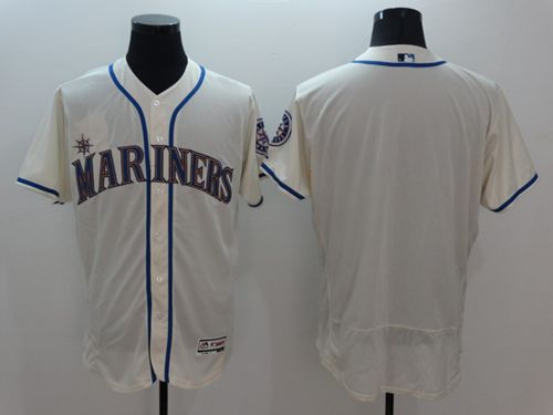 Mariners Blank Cream Flexbase Authentic Collection Stitched MLB Jersey Mariners Blank Cream Flexbase Authentic Collection Stitched MLB Jersey