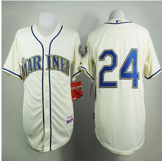 Seattle Mariners #24 Ken Griffey Cream Alternate Cool Base Stitched Baseball Jersey
