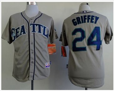 Seattle Mariners #24 Ken Griffey Stitched Grey Cool Base MLB Jersey