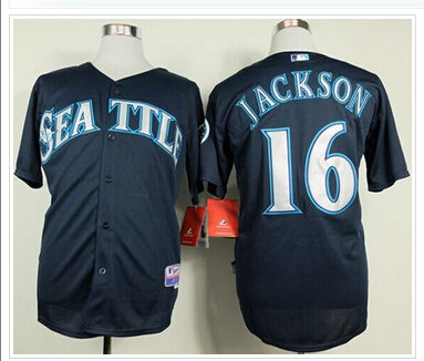 Seattle Mariners #16 Austin Jackson Navy Blue Cool Base Stitched Baseball Jersey