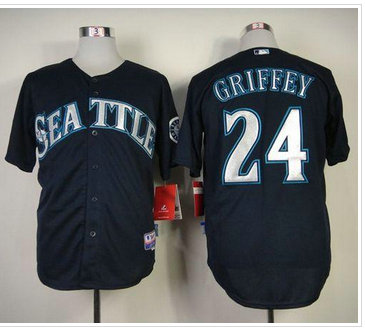 Seattle Mariners #24 Ken Griffey Navy Blue Cool Base Baseball Jersey