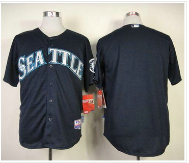 Seattle Mariners Blank Navy Blue Cool Base Baseball Jersey