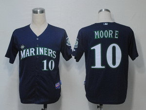 MLB Jerseys Seattle Mariners 10 Moore Blue Cool Base