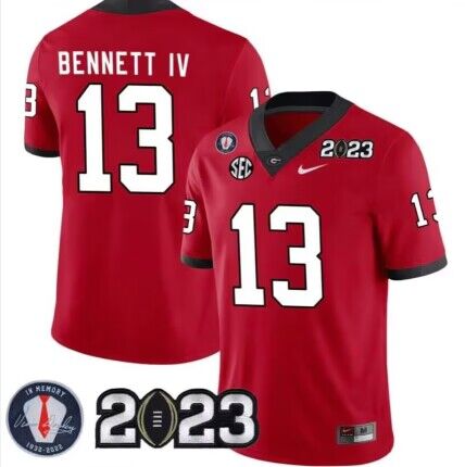 Men's Georgia Bulldogs Custom Red 2023 Patch Stitched Football Jersey Men's Georgia Bulldogs Custom Red 2023 Patch Stitched Football Jersey