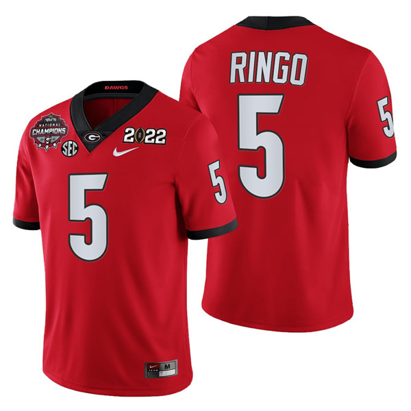 Men’s Georgia Bulldogs #5 Kelee Ringo 2021 22 CFP National Champions Red College Football Stitched Jersey Men’s Georgia Bulldogs #5 Kelee Ringo 2021 22 CFP National Champions Red College Football Stitched Jersey