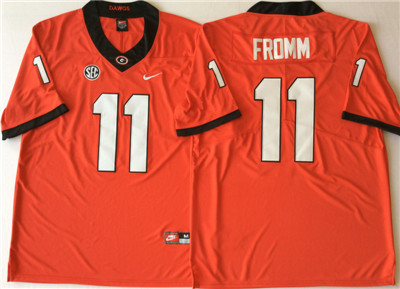 Georgia Bulldogs #11 Jake Fromm Red College Football Jersey