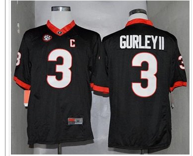 Georgia Bulldogs #3 Todd Gurley II Black Limited SEC Patch Stitched NCAA Jersey