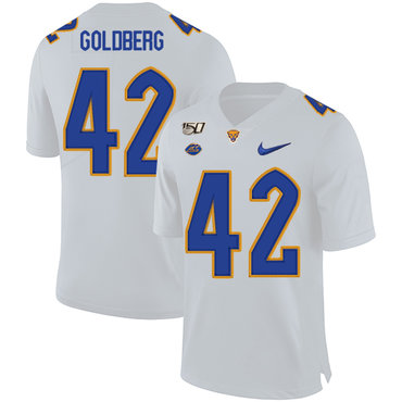 Pittsburgh Panthers 42 Marshall Goldberg White 150th Anniversary Patch Nike College Football Jersey Pittsburgh Panthers 42 Marshall Goldberg White 150th Anniversary Patch Nike College Football Jersey