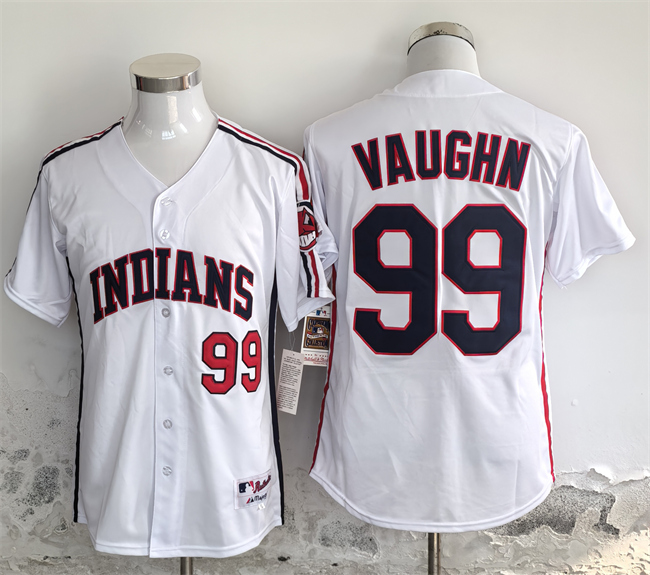 Men's Cleveland Guardians #99 Ricky Vaughn White Stitched Baseball Jersey Men's Cleveland Guardians #99 Ricky Vaughn White Stitched Baseball Jersey